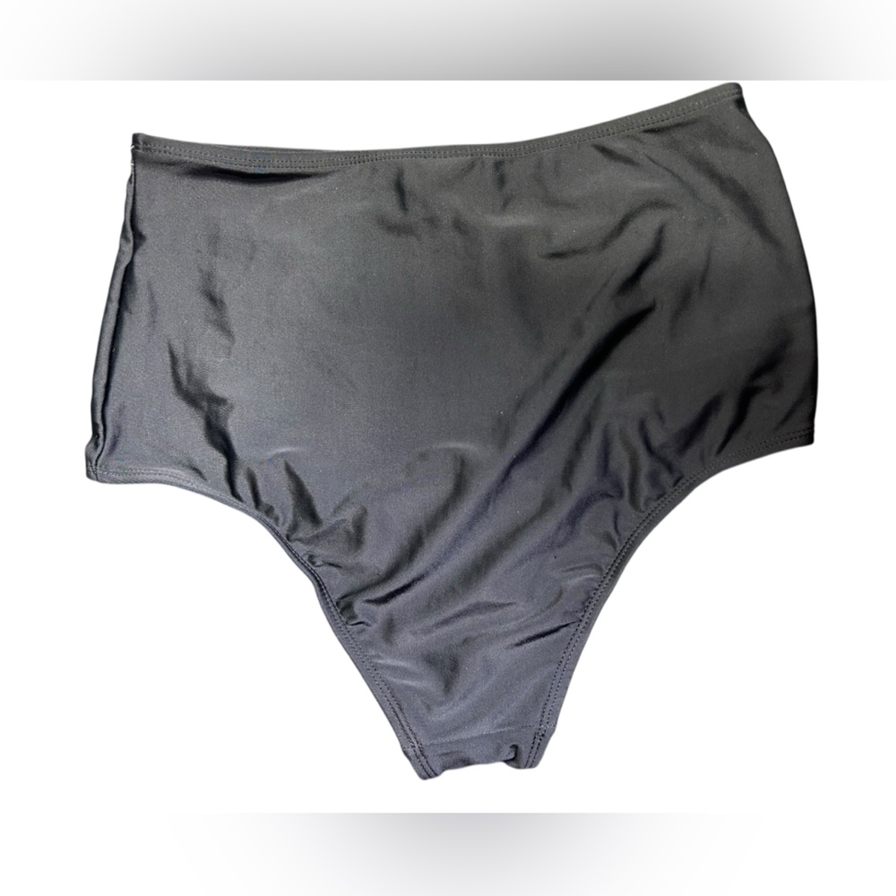 OLD NAVY black high waist bikini swim bottom separate size medium NWT - Picture 2 of 4